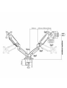 Soporte para 2 Monitores Aisens DT27TSR-045/ hasta 9kg