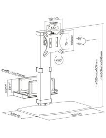 Soporte para Monitor,TV y MiniPC Aisens DT32TSR-165/ hasta 8kg