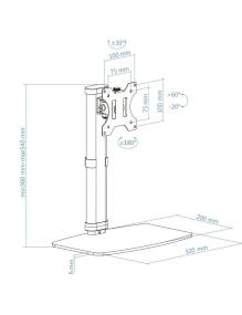 Soporte de Mesa Giratorio/ Inclinable TooQ DB1127TN-W para TV y Portátil de 17-27'