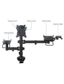 Soporte para 2 Monitores, TPV, Impresora, Términal y Lector TooQ TQPM0002/ hasta 9kg