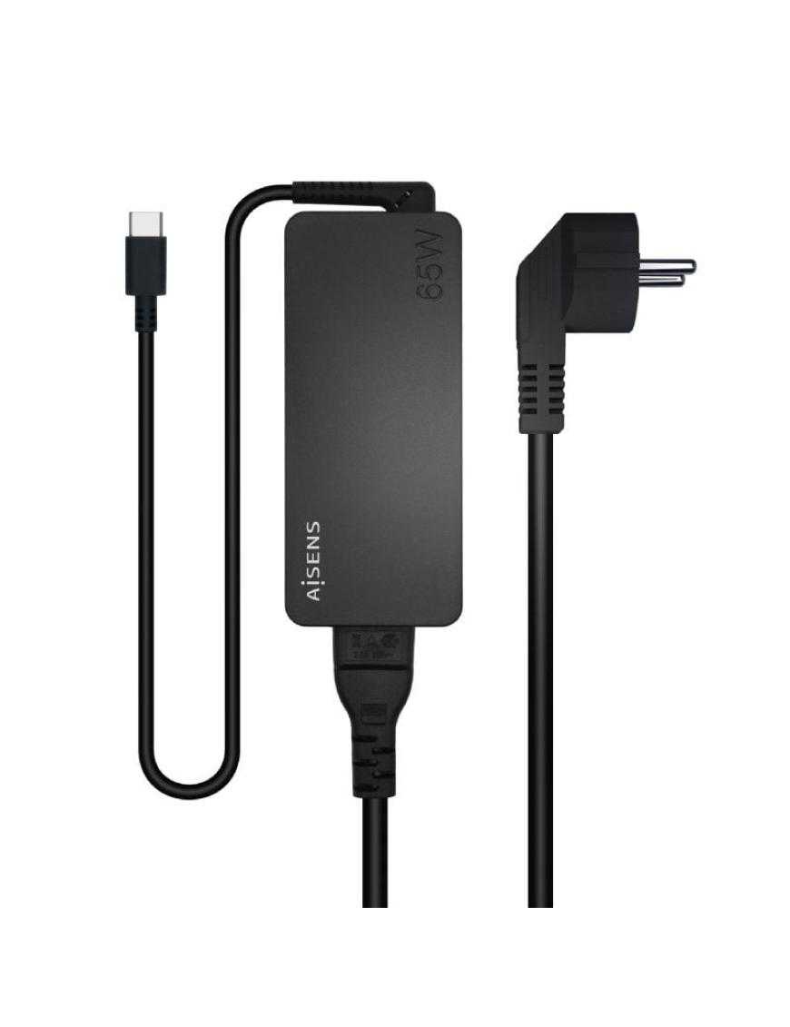 Cargador de Portátil Aisens ASCH-1PD65D-BK/ 1xUSB Tipo-C/ 65W