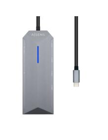 Docking USB Tipo-C Aisens ASUC-8P004-GR/ 1xHDMI/ 3xUSB/ 1xRJ45/ 1xLector Tarjetas / 1xUSB Tipo-C PD/ Gris