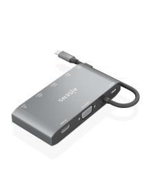 Docking USB Tipo-C Aisens ASUC-8P010-GR/ 1xHDMI/ 1xVGA/ 2xUSB/ 1xRJ45/ 2xUSB Tipo-C/ 1xUSB Tipo-C PD/ Gris