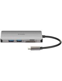 Docking USB Tipo-C D-Link DUB-M810/ 3xUSB/ 1xUSB Tipo-C/ 1xThunderbolt/ 1xHDMI/ 1xRJ45/ 1xLector tarjetas/ Gris