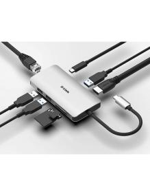 Docking USB Tipo-C D-Link DUB-M810/ 3xUSB/ 1xUSB Tipo-C/ 1xThunderbolt/ 1xHDMI/ 1xRJ45/ 1xLector tarjetas/ Gris