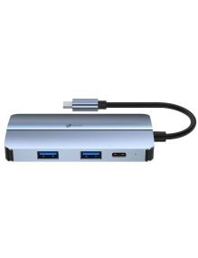 Docking USB Tipo-C Leotec LEDS04/ 2xUSB/ 1xUSB Tipo-C/ 1xUSB Tipo-C PD/ 1xHDMI/ 1xVGA/ 1xAudio/ Azul