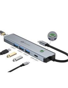 Docking USB Tipo-C Leotec LEDS05/ 3xUSB/ 1xUSB Tipo-C PD/ 1xHDMI/ Gris