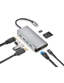 Docking USB Tipo-C NGS WonderDock8/ 3xUSB/ 1xUSB Tipo-C DP/ 1xHDMI/ 1xRJ45/ 1xLector Tarjetas SD