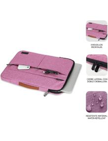 Funda Subblim Air Padding 360 Sleeve para Portátiles hasta 15.6'/ Rosa