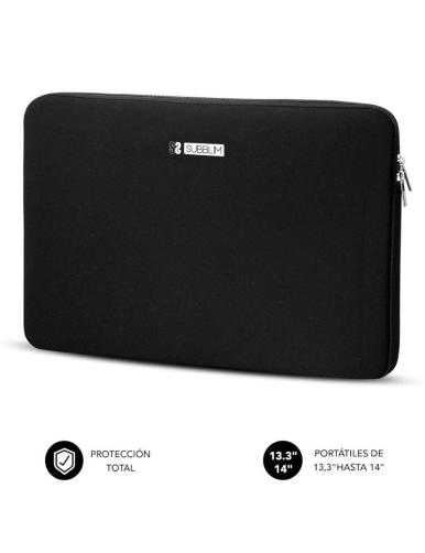 Funda Subblim Business Laptop Sleeve Neoprene para Portátiles 13.3'-14'/ Negra