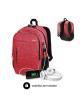 Mochila Subblim Urban Lock para Portátiles hasta 16'/ Puerto USB/ Antirrobo/ Rojo