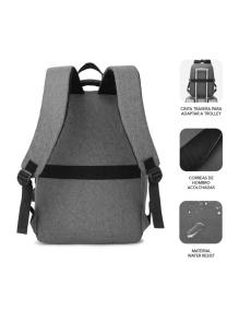 Mochila Subblim City Backpack para Portátiles hasta 15.6'/ Puerto USB/ Gris