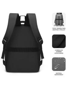 Mochila Subblim City Backpack para Portátiles hasta 15.6'/ Puerto USB/ Negra