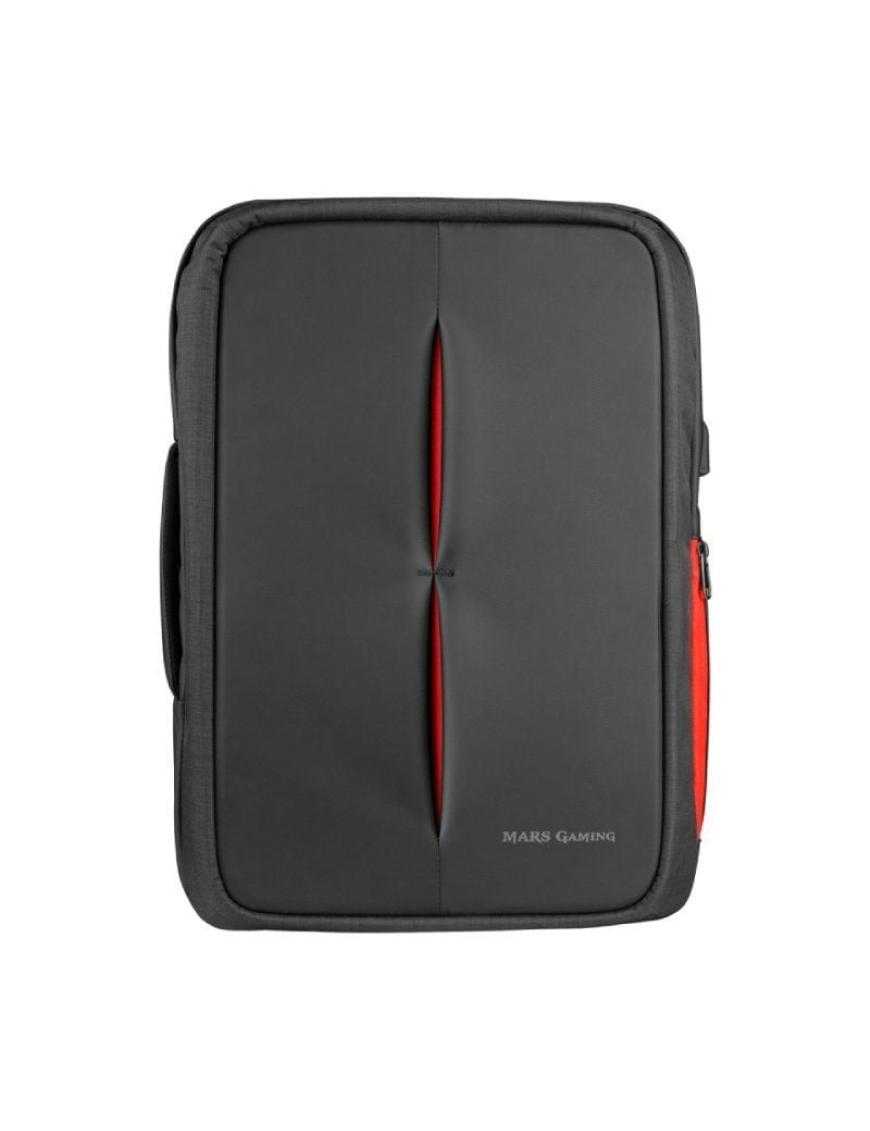 Mochila Mars Gaming MB2 para Portátil hasta 17'/ Puerto USB/ Antirrobo/ Impermeable