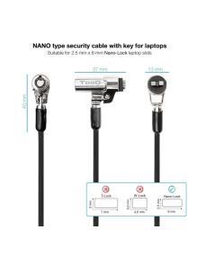 Cable de Seguridad Tipo NANO para Portátiles TooQ TQCLKC0045-G/ 1.5m