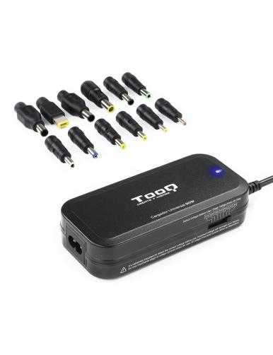 Cargador de Portátil TooQ TQLC-90BS02M/ 90W/ Manual/ 12 Conectores/ Voltaje 15-24V/ 1 USB