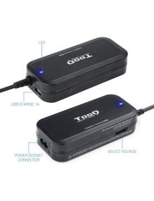 Cargador de Portátil TooQ TQLC-90BS02M/ 90W/ Manual/ 12 Conectores/ Voltaje 15-24V/ 1 USB