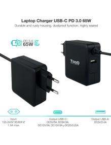 Cargador de Portátil TooQ TQLC-USBC65PD USB Tipo-C/ 65W/ Automático/ Voltaje 5-20V/ 1x USB