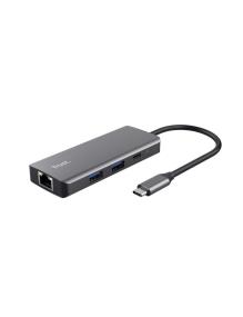 Docking USB Tipo-C Trust Dalyx/ 2xUSB/ 2xUSB Tipo-C/ 1xHDMI/ 1xRJ45/ Gris