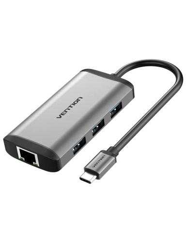 Docking USB Tipo-C Vention CNCHB/ 1xHDMI/ 3xUSB/ 1xUSB Tipo-C PD/ 1xRJ45/ Gris