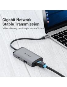 Docking USB Tipo-C Vention CNCHB/ 1xHDMI/ 3xUSB/ 1xUSB Tipo-C PD/ 1xRJ45/ Gris