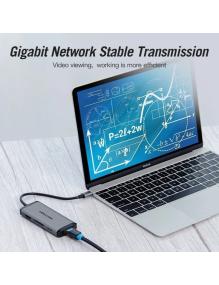 Docking USB Tipo-C Vention CNDHB/ 1xHDMI/ 3xUSB/ 1xUSB Tipo-C PD/ 1xRJ45/ 1xLector tarjetas/ Gris