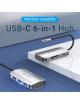 Docking USB Tipo-C Vention TNHHB/ 3xUSB/ 1xUSB Tipo-C PD/ 1xLector Tarjetas SD y MicroSD/ Gris