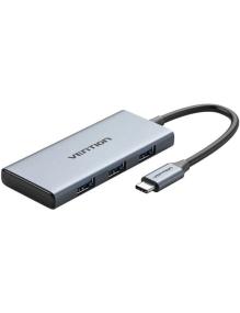 Docking USB Tipo-C Vention TOOHB/ 1xHDMI/ 3xUSB/ 1xLector Tarjetas SD y MicroSD/ Gris