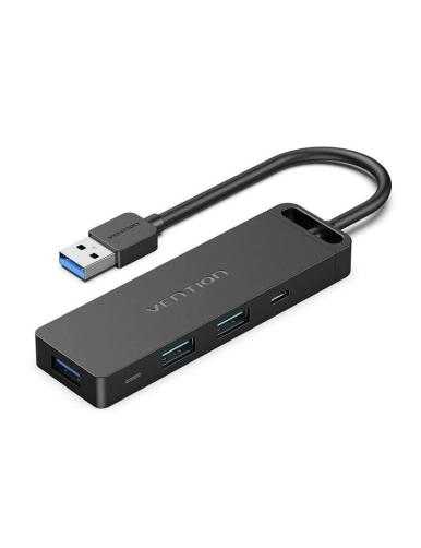 Docking USB 3.0 Vention CHVBB/ 3xUSB/ 1xMicroUSB PD/ 1xLector Tarjetas/ Negro