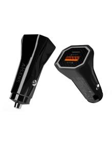 Cargador de Coche Aisens ASCH-CAR2PQC-BK/ 1xUSB-Tipo C/ 1xUSB/ 38W