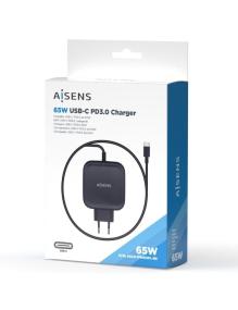 Cargador de Pared Aisens ASCH-1PD65WL-BK/ 1xUSB Tipo-C/ 65W