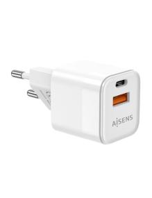 Cargador Gan de Pared Aisens ASCH-20W2P002-W/ 1xUSB Tipo-C/ 1xUSB/ 20W