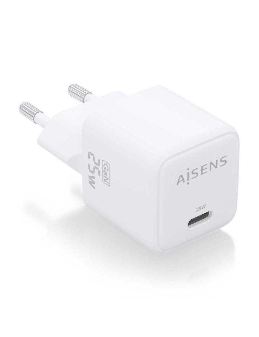 Cargador Gan de Pared Aisens ASCH-25W1P012-W/ 1xUSB Tipo-C/ 25W