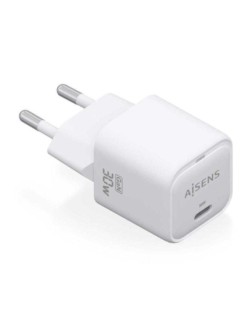 Cargador Gan de Pared Aisens ASCH-30W1P018-W/ 1xUSB Tipo-C/ 30W