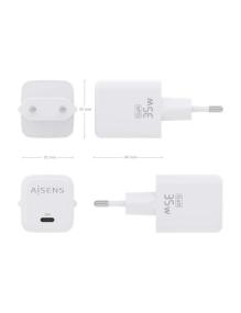 Cargador Gan de Pared Aisens ASCH-35W1P016-W/ 1xUSB Tipo-C/ 35W