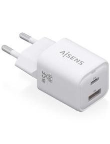 Cargador Gan de Pared Aisens ASCH-35W2P024-W/ 1xUSB Tipo-C/ 1xUSB/ 35W