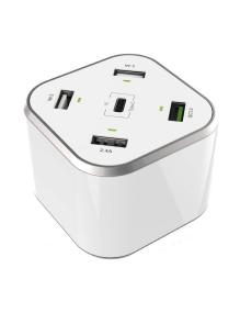 Cargador de Mesa Aisens ASCH-5PQC-W/ 1xUSB Tipo-C/ 4xUSB/ 48W