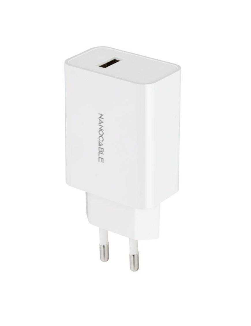 Cargador de Pared Nanocable 10.10.2003/ 1xUSB/ 2.1A/ Blanco