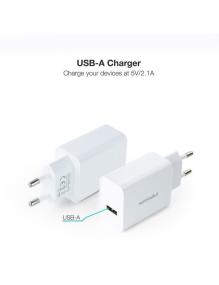 Cargador de Pared Nanocable 10.10.2003/ 1xUSB/ 2.1A/ Blanco