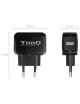 Cargador de Pared TooQ TQWC-1S01/ 1xUSB/ 12W/ Negro