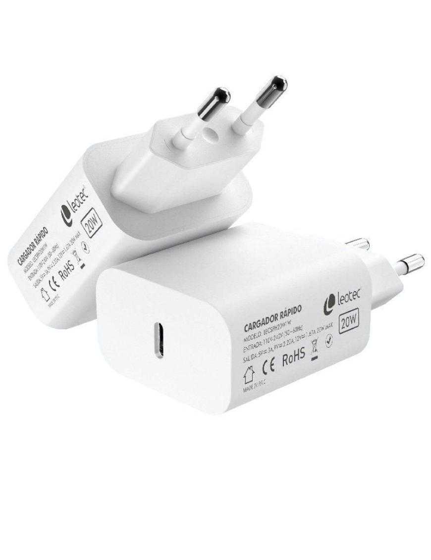 Cargador de Pared Leotec LECSPH20W1W/ 1xUSB Tipo-C/ 20W