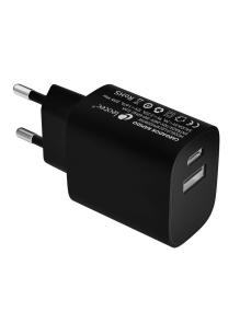 Cargador de Pared Leotec LECSPH20W2K/ 1xUSB Tipo-C/ 1xUSB/ 20W