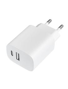 Cargador de Pared Leotec LECSPH20W2W/ 1xUSB Tipo-C/ 1xUSB/ 20W