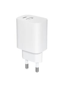 Cargador de Pared Leotec LECSPH20W2W/ 1xUSB Tipo-C/ 1xUSB/ 20W