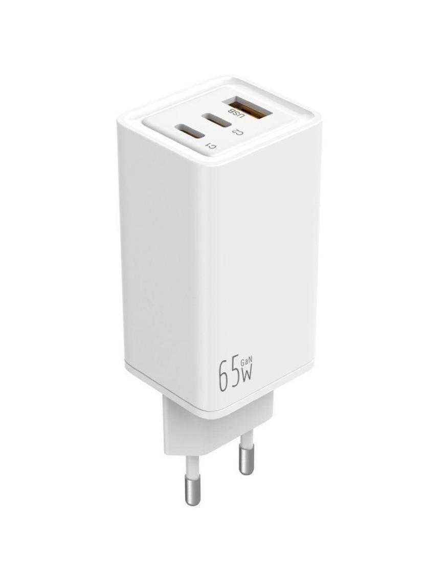 Cargador de Pared Leotec LECSPH65W3W/ 2xUSB Tipo-C/ 1xUSB/ 65W