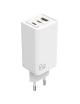 Cargador de Pared Leotec LECSPH65W3W/ 2xUSB Tipo-C/ 1xUSB/ 65W