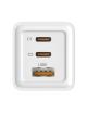 Cargador de Pared Leotec LECSPH65W3W/ 2xUSB Tipo-C/ 1xUSB/ 65W