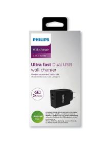 Cargador de Pared Philips DLP2610/ 2xUSB/ 15.5W