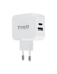 Cargador de Pared TooQ TQWC-2SC02WT/ 1xUSB Tipo-C/ 1x USB/ 27W