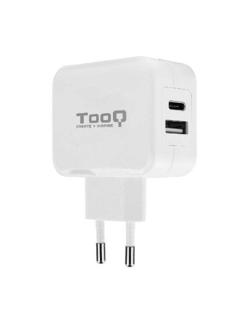 Cargador de Pared TooQ TQWC-2SC02WT/ 1xUSB Tipo-C/ 1x USB/ 27W